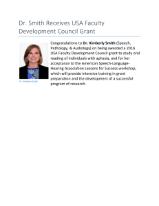 Dr. Smith Receives USA Faculty Development Council Grant