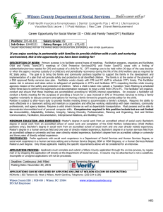 Career Opportunity for Social Worker III – Child and Family...