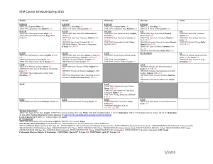 STM Course Schedule Spring 2015