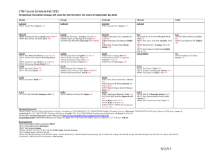 STM Course Schedule Fall 2013