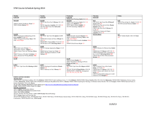 STM Course Schedule Spring 2014