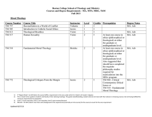 Boston College School of Theology and Ministry Fall 2013