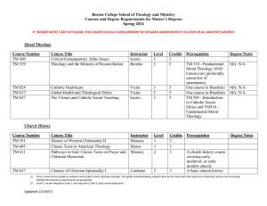 Boston College School of Theology and Ministry Spring 2014