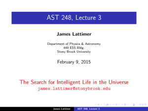 AST 248, Lecture 3 James Lattimer February 9, 2015