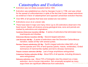 Catastrophes and Evolution •
