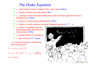 The Drake Equation •