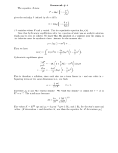 Homework # 4 The equation of state  ρ