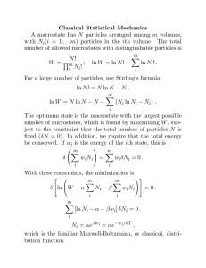 Classical Statistical Mechanics with N