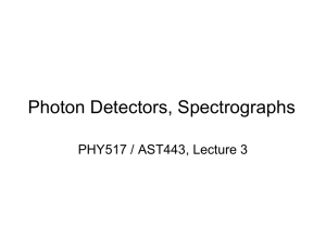 Photon Detectors, Spectrographs PHY517 / AST443, Lecture 3