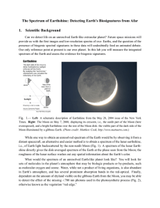 The Spectrum of Earthshine: Detecting Earth’s Biosignatures from Afar 1. Scientific Background