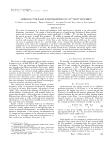 MICHELSON-TYPE RADIO INTERFEROMETER FOR UNIVERSITY EDUCATION ABSTRACT