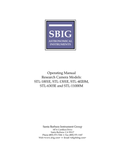 SBIG Operating Manual Research Camera Models: