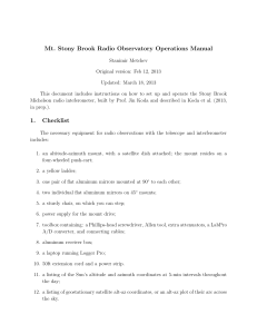 Mt. Stony Brook Radio Observatory Operations Manual