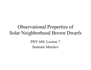 Observational Properties of Solar Neighborhood Brown Dwarfs PHY 688, Lecture 7 Stanimir Metchev