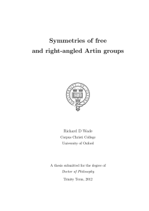Symmetries of free and right-angled Artin groups Richard D Wade