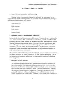 STEERING COMMITTEE REPORT  1.  Senate Matters: Composition and Membership
