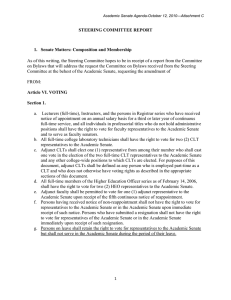 STEERING COMMITTEE REPORT  1.  Senate Matters: Composition and Membership