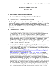 STEERING COMMITTEE REPORT November, 2011  1.  Senate Matters: Composition and Membership