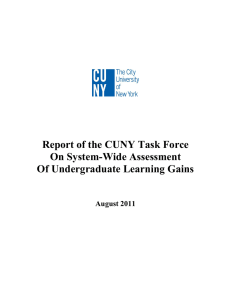 Report of the CUNY Task Force On System-Wide Assessment