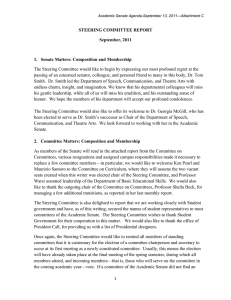 STEERING COMMITTEE REPORT September, 2011  1.  Senate Matters: Composition and Membership