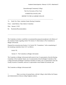 Queensborough Community College The City University of New York COMMITTEE ON BYLAWS