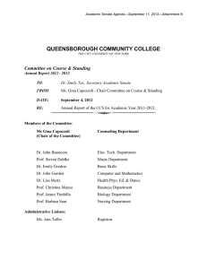 QUEENSBOROUGH COMMUNITY COLLEGE Committee on Course &amp; Standing