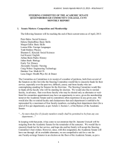 STEERING COMMITTEE OF THE ACADEMIC SENATE QUEENSBOROUGH COMMUNITY COLLEGE, CUNY MONTHLY REPORT