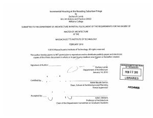 Incremental  Housing at the Receding Suburban  Fringe Williams College by