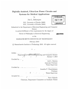 Digitally-Assisted,  Ultra-Low  Power  Circuits and LIBRARIES Jose