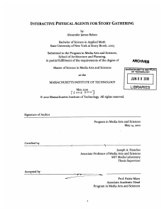 INTERACTIVE  PHYSICAL  AGENTS  FOR STORY  GATHERING