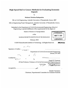 High  Speed  Rail in Greece:  Methods ... Impacts