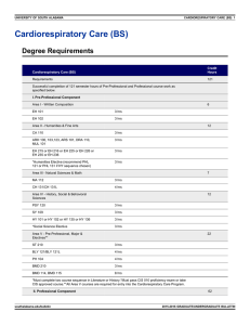 Cardiorespiratory Care (BS) Degree Requirements