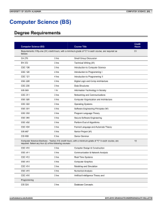 Computer Science (BS) Degree Requirements