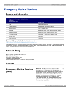 Emergency Medical Services Department Information
