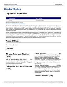 Gender Studies Department Information