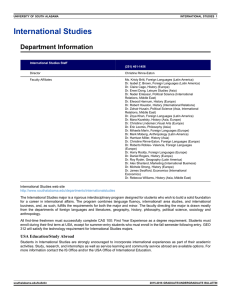 International Studies Department Information