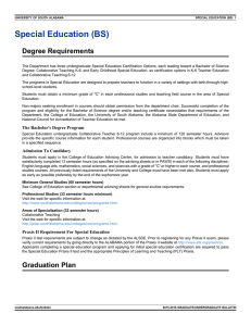 Special Education (BS) Degree Requirements