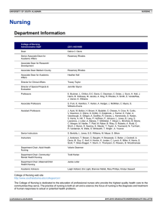 Nursing Department Information