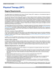 Physical Therapy (DPT) Degree Requirements