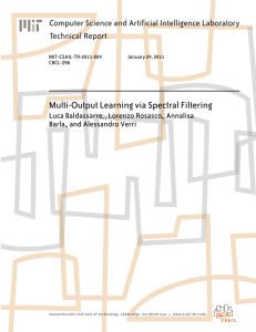 Multi-Output Learning via Spectral Filtering Computer Science and Artificial Intelligence Laboratory