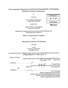 Environmental,  Operational  and Financial  Sustainability  of... Methods  in Delivery  Businesses