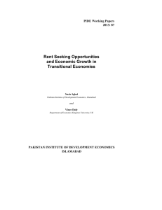 Rent Seeking Opportunities and Economic Growth in Transitional Economies