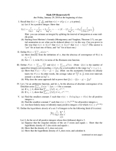 Math 539 Homework #2 R I. Recall that li(x) =