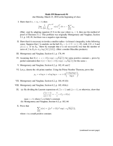 Math 539 Homework #4 I. Show that if σ &lt; σ