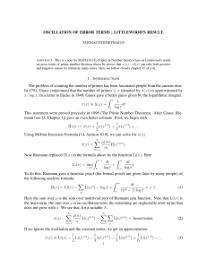 OSCILLATION OF ERROR TERMS ; LITTLEWOOD’S RESULT.