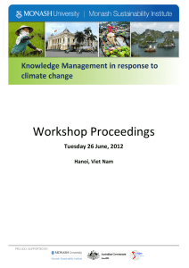 Workshop Proceedings Knowledge Management in response to climate change