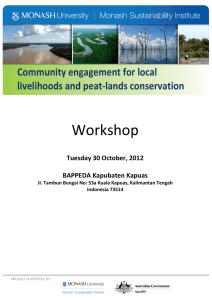 Workshop  Community engagement for local livelihoods and peat-lands conservation