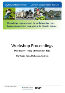   Workshop Proceedings  Knowledge management for collaborative river‐ basin management in response to climate change
