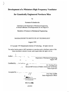 Development  of a Miniature High  Frequency Ventilator