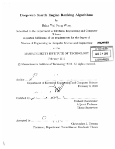 Deep-web  Search  Engine  Ranking  Algorithms